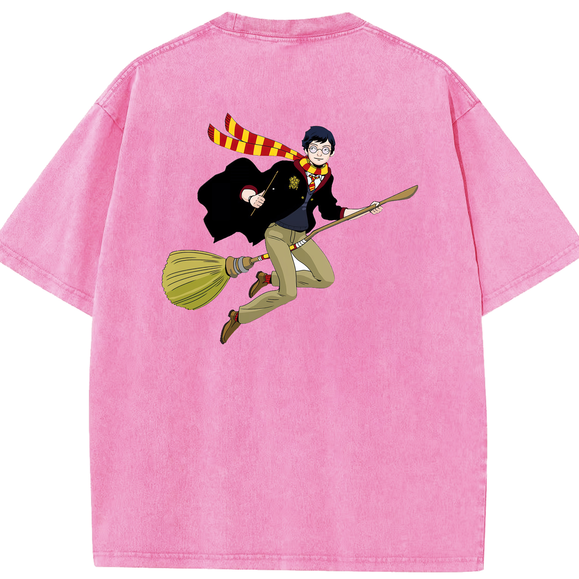 （画像用） Harry Potter ハリー・ポッターシリーズ 綿100% ヴィンテージ風 半袖Tシャツ（背面プリント）